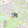Plan Pszczyny z zaznaczoną lokalizacją Pszczyńskiego Centrum Kultury.